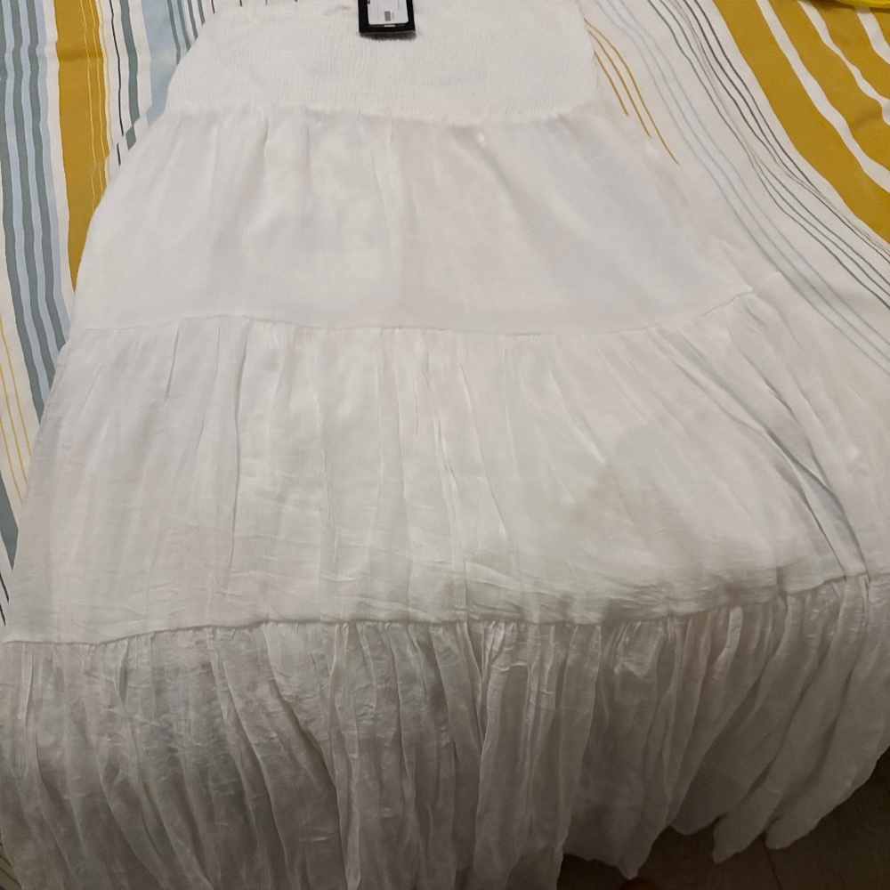 White maxi strapless amalfi fashion nova dress